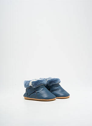 Chaussons/pantoufles fourrée bout rond bleu EASY PEASY garçon