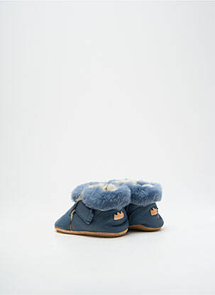 Chaussons/pantoufles fourrée bout rond bleu EASY PEASY garçon