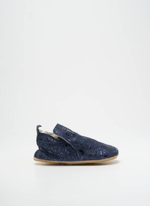 Chaussons/pantoufles tissage satiné bout rond bleu NATURINO fille