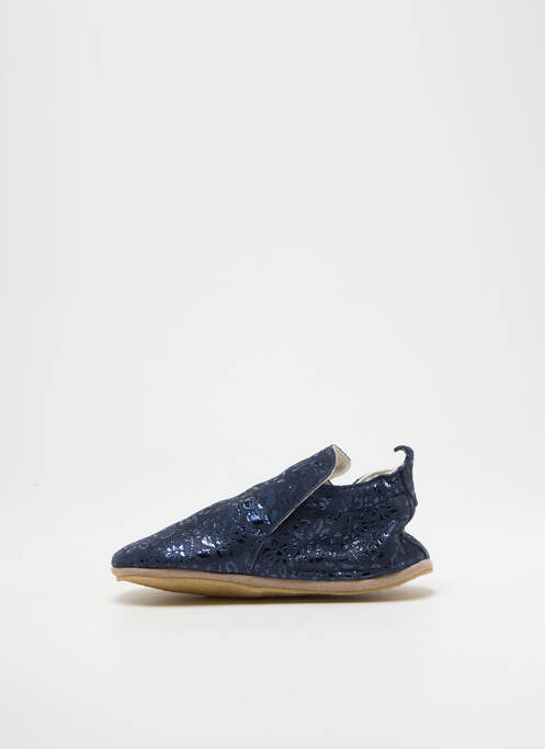 Chaussons/pantoufles tissage satiné bout rond bleu NATURINO fille