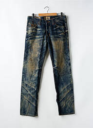 Jeans coupe droite fermeture zippée sous rabat boutonné taille normale bleu AFFLICTION homme
