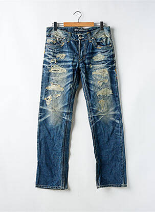 Jeans coupe droite effet usé délavé taille normale bleu AFFLICTION homme