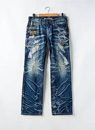 Jeans coupe droite effet usé taille normale bleu AFFLICTION homme