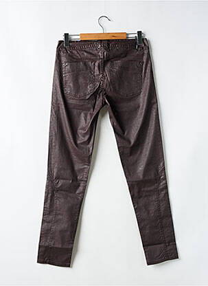 Pantalon slim taille basse taille basse marron DDP femme