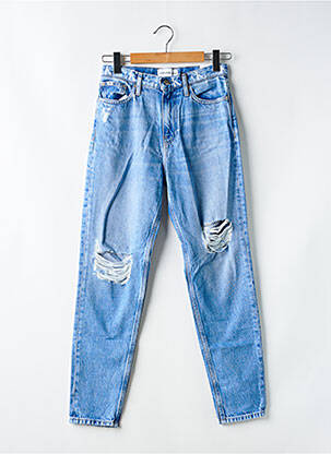 Jean coupe mom effet usé délavé taille normale bleu CALVIN KLEIN femme