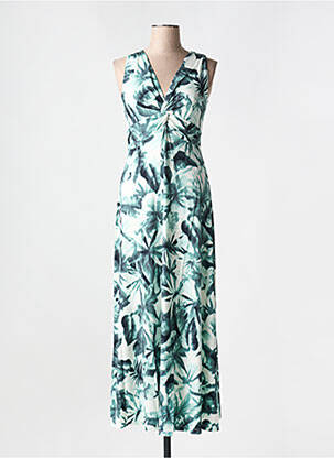 Robe longue imprimé fantaisie sans manche vert MARC AUREL femme