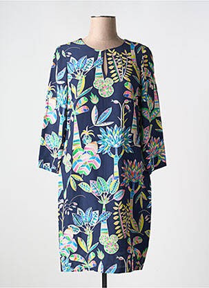 Robe mi-longue manches 3/4 manches 3/4 bleu VILAGALLO femme