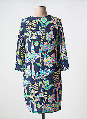 Robe mi-longue manches 3/4 manches 3/4 bleu VILAGALLO femme