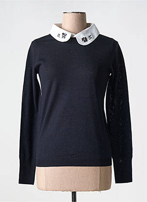 Pull coupe cintrée manches longues noir LEO & UGO femme