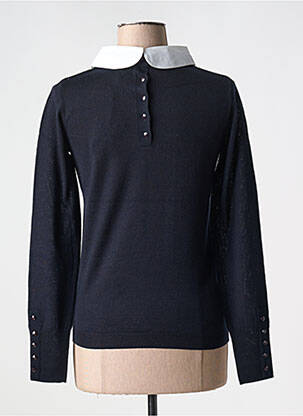 Pull coupe cintrée manches longues noir LEO & UGO femme