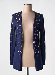 Gilet manches longues coupe cintrée bleu PASSIONI femme