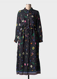 Robe longue manches longues manches longues noir VILAGALLO femme