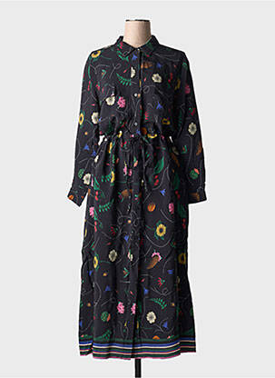 Robe longue manches longues manches longues noir VILAGALLO femme