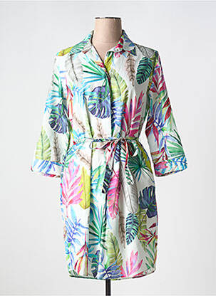 Robe courte manches 3/4 manches 3/4 bleu VILAGALLO femme