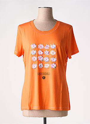 T-shirt stretch manches courtes orange SPORTALM femme