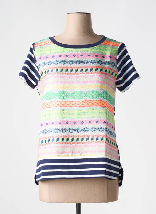 T-shirt coupe cintrée manches courtes bleu VILAGALLO femme