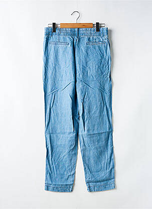 Pantalon droit fermeture zippée sous rabat avec crochet taille normale bleu DESIGUAL femme