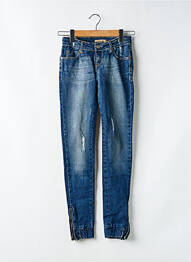 Jeans coupe slim effet usé délavé taille normale bleu HEICH femme