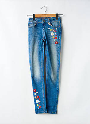 Jeans coupe slim stretch taille normale bleu DESIGUAL femme