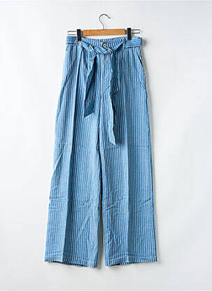Pantalon droit fermeture zippée sous rabat boutonné taille normale bleu SALSA femme