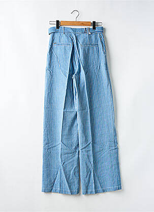 Pantalon droit fermeture zippée sous rabat boutonné taille normale bleu SALSA femme