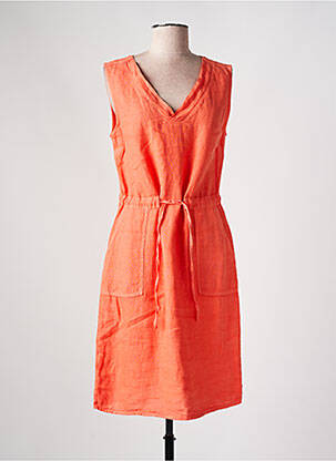 Robe mi-longue sans manche sans manche orange SIGNE NATURE femme