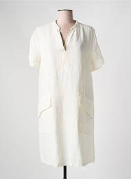 Robe mi-longue manches courtes manches courtes blanc PAKO LITTO femme