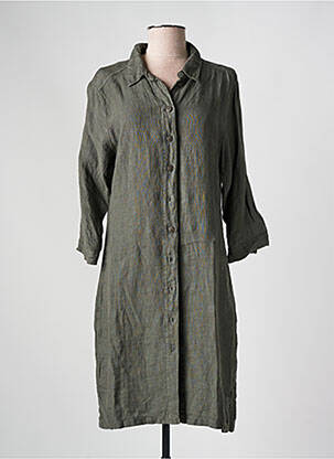 Robe mi-longue manches longues manches longues vert IMPAQT femme