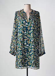 Robe mi-longue imprimé fantaisie manches longues vert ANGE femme
