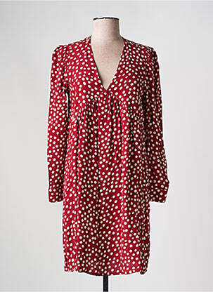 Robe courte manches longues manches longues rouge ANGE femme
