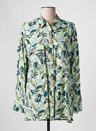 Chemisier tissage crêpe manches longues vert INDI & COLD femme