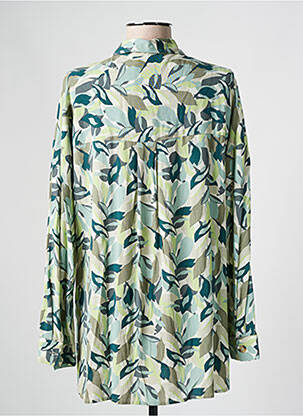 Chemisier tissage crêpe manches longues vert INDI & COLD femme