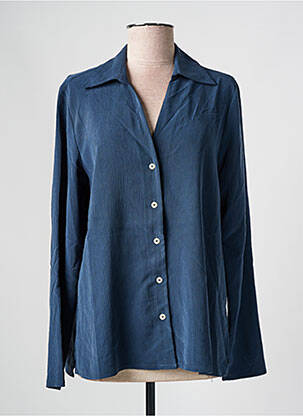 Chemisier coupe droite manches longues bleu MUS & BOMBON femme