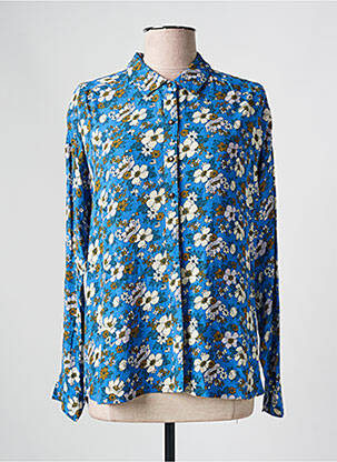Chemisier imprimé fleurs manches longues bleu INDI & COLD femme
