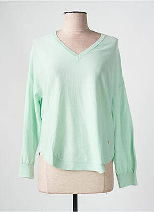 Pull col v manches longues vert INDI & COLD femme