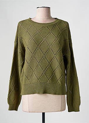 Pull coupe cintrée manches longues vert PAKO LITTO femme