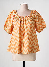 T-shirt imprimé fantaisie manches courtes orange clair MUS & BOMBON femme