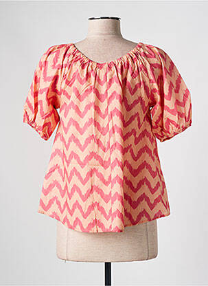 T-shirt imprimé fantaisie manches courtes orange MUS & BOMBON femme