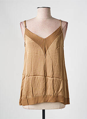 Top manches bretelles ajustables fines bretelles marron PAKO LITTO femme