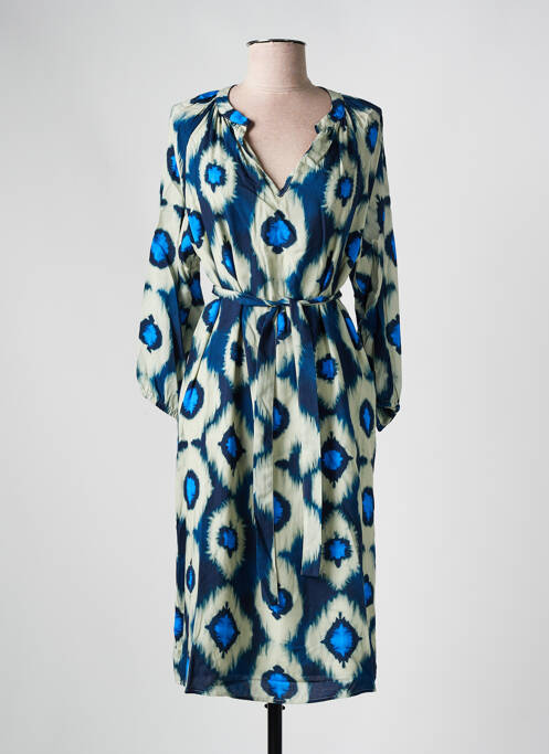 Robe mi-longue bleu SIGNE NATURE pour femme