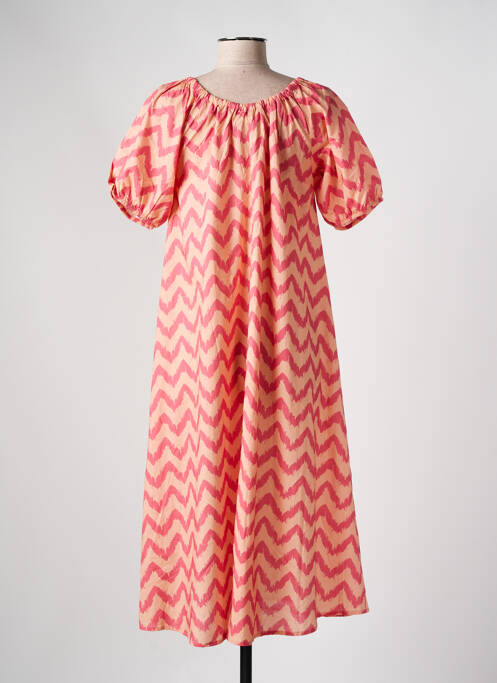 Robe mi-longue orange MUS & BOMBON pour femme