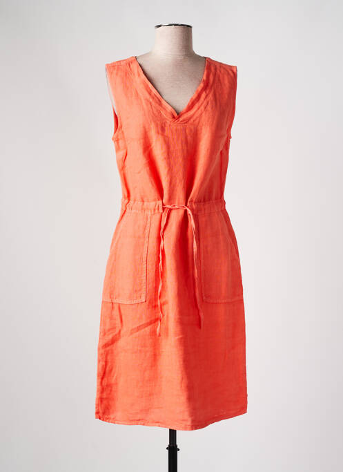 Robe mi-longue orange SIGNE NATURE pour femme