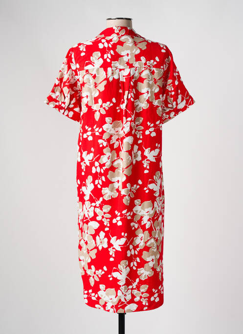 Robe mi-longue rouge BRANDTEX pour femme