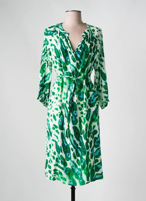 Robe mi-longue vert SIGNE NATURE pour femme