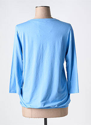 Blouse tissage popeline manches 3/4 bleu BRANDTEX femme