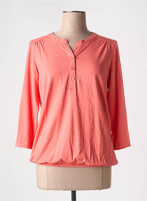Blouse tissage popeline manches 3/4 orange BRANDTEX femme