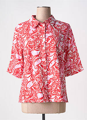 Chemisier coupe cintrée manches 3/4 rouge BRANDTEX femme