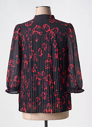Blouse imprimé fantaisie manches longues noir BRANDTEX femme