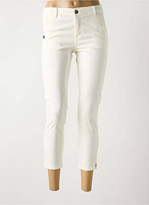Pantalon 7/8 tissage popeline taille basse beige PAKO LITTO femme