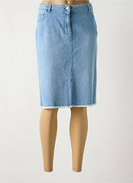 Jupe mi-longue coupe droite bleu SIGNE NATURE femme